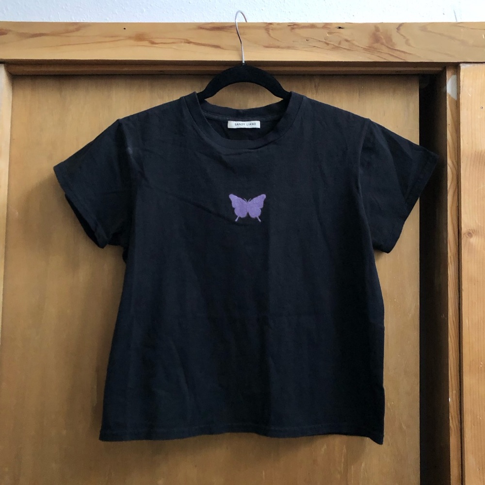 Sandy Liang cropped butterfly tee